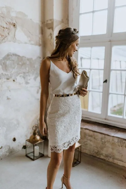 Satin And Lace Party Dress, Cute Short Graduation homecoming Dress cg8774 Tunics Cozy comfortable Satin And Lace Party Dress, Cute Short Graduation homecoming Dress cg8774 Tunics Cozy comfortable
