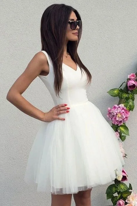 Simple white tulle short party dress white homecoming dress cg9073 Tunics Sale discount Simple white tulle short party dress white homecoming dress cg9073 Tunics Sale discount