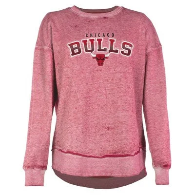 New - NBA Chicago Bulls Women's Ombre Arch Print Burnout Crew Neck Fleece Sweatshirt - L Hooded Sweatshirt Casual Wear Street Style New - NBA Chicago Bulls Women's Ombre Arch Print Burnout Crew Neck Fleece Sweatshirt - L Hooded Sweatshirt Casual Wear Street Style