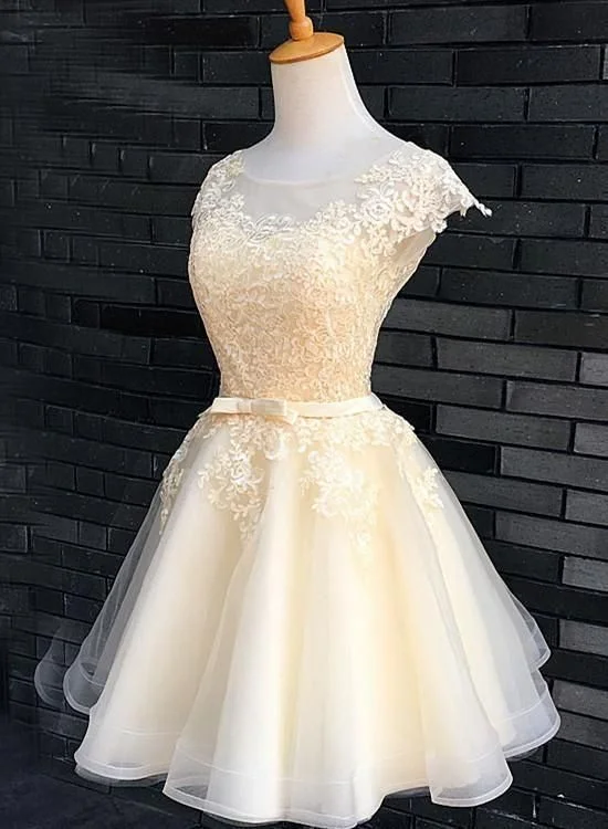 Champagne Lace Cute Knee Length Formal Dress, Graduation Party Dress Homecoming Dresses cg8472 Lace Sexy Club Champagne Lace Cute Knee Length Formal Dress, Graduation Party Dress Homecoming Dresses cg8472 Lace Sexy Club