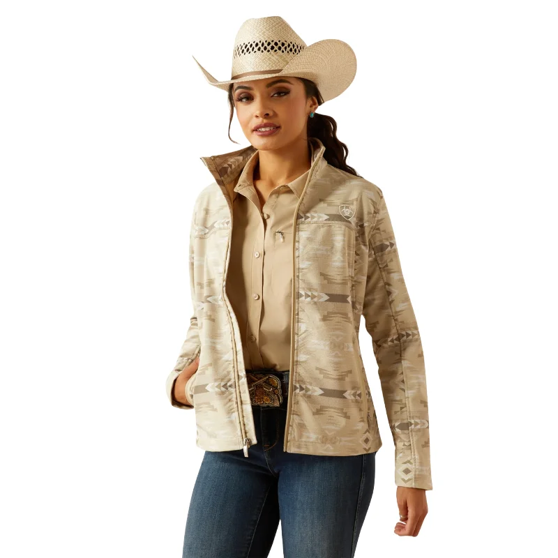 Ariat Ladies New Team Softshell Print Jacket 10054911 Denim Fabric Leather Fabric Suede Fabric