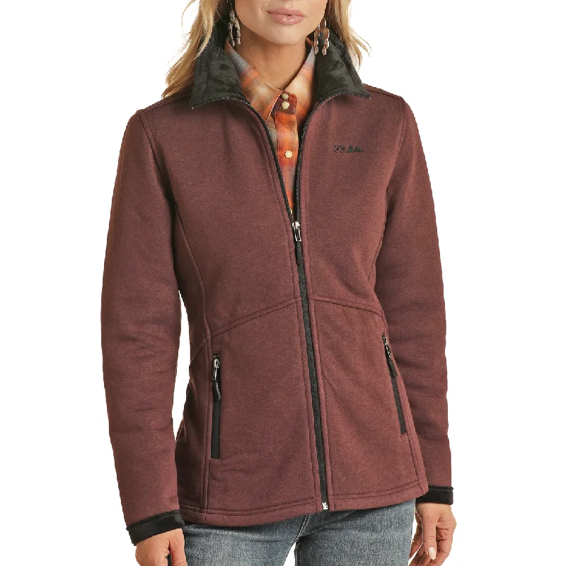 Panhandle® Ladies Heather Knit Maroon Zip Up Jacket PRWO92RZYD-60 Insulated Jacket Fitted Jacket Loose Jacket Panhandle® Ladies Heather Knit Maroon Zip Up Jacket PRWO92RZYD-60 Insulated Jacket Fitted Jacket Loose Jacket