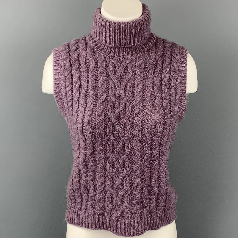 RALPH LAUREN Collection Size L Purple Heather Cashmere Sleeveless Sweater Iron Safe Non-Iron Wrinkle Free RALPH LAUREN Collection Size L Purple Heather Cashmere Sleeveless Sweater Iron Safe Non-Iron Wrinkle Free