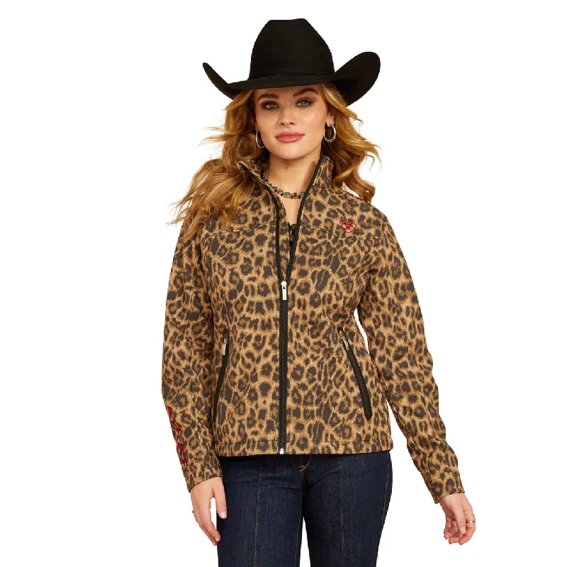 Ariat Ladies New Team Softshell Lila Leopard Print Jacket 10053013 Cardigan Sweater Pullover Ariat Ladies New Team Softshell Lila Leopard Print Jacket 10053013 Cardigan Sweater Pullover