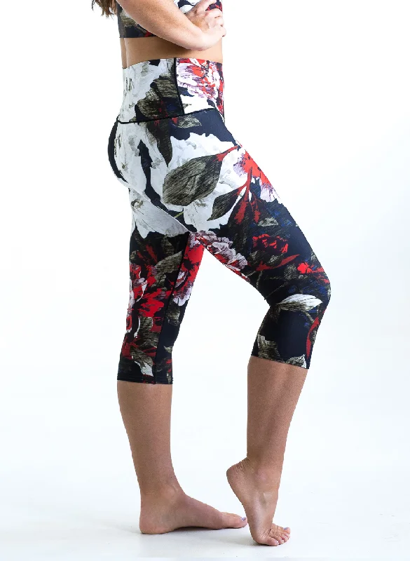 Black Floral Capris