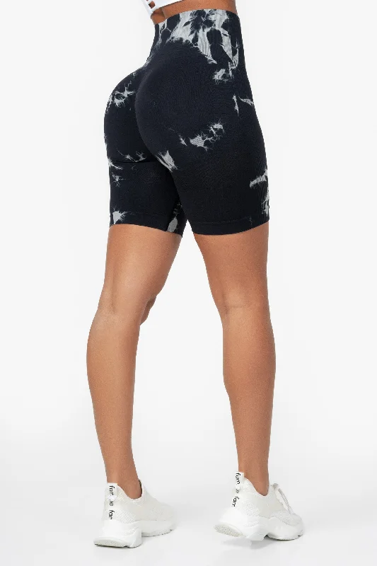 Black Tie Dye Scrunch Shorts