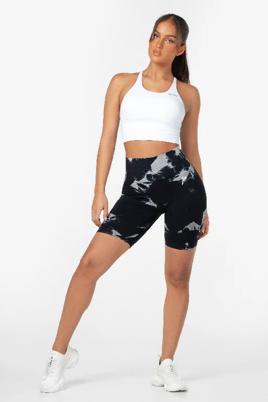 Black Tie Dye Scrunch Shorts