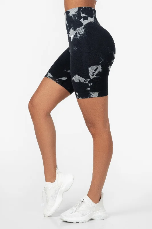 Black Tie Dye Scrunch Shorts