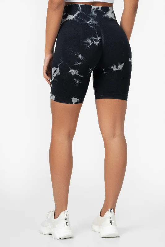 Black Tie Dye Scrunch Shorts