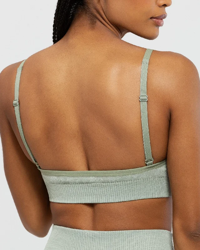 Evolution Seamless Low Back Bra | Olive