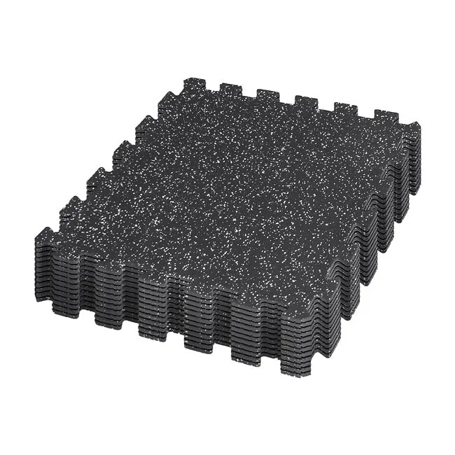 12 Pack 8mm Gorilla Flooring 24"" x 24"" Interlocking Rubber Tile w/Speckle