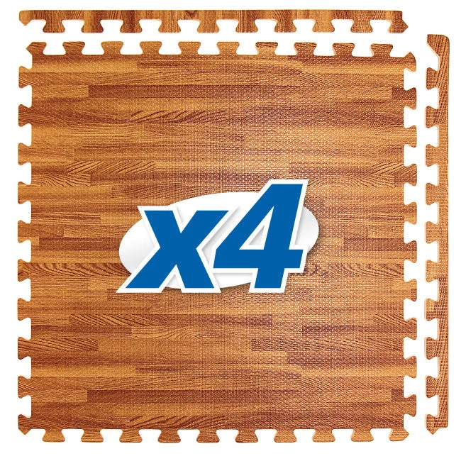 2' x 2' x 1/2"" Interlocking Foam Mats With a simulated Wood finish