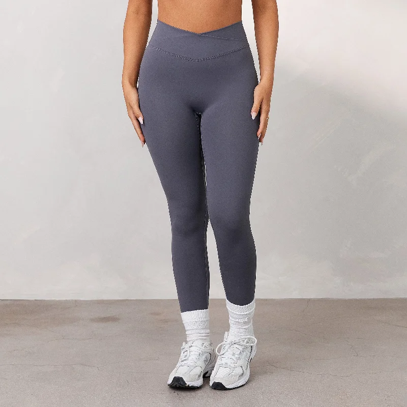 Silhouette Crossover Leggings - Smoked Blue