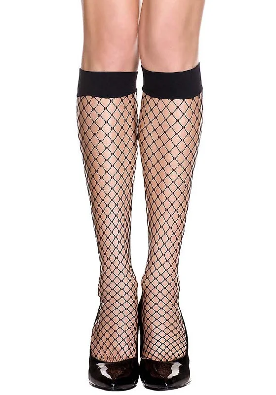 Diamond Net [Black] | KNEE HIGH SOCKS