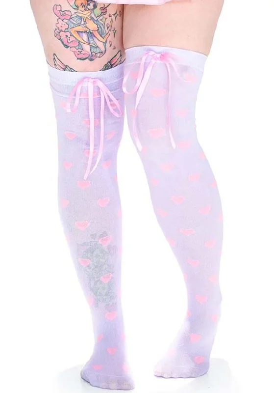 Heavenly Heart [Lavender/Pink] | OVER KNEE SOCKS