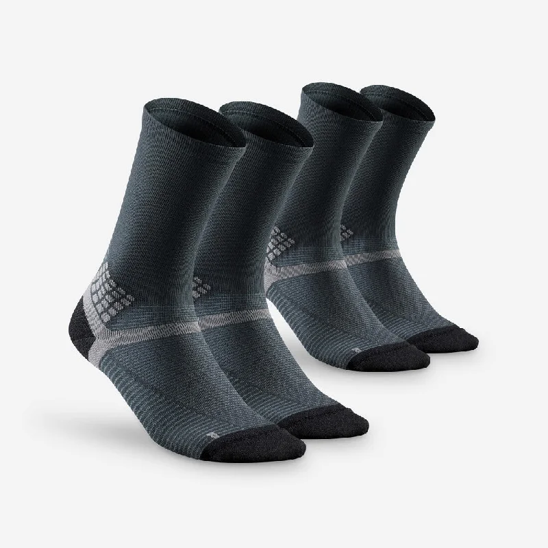 Hiking socks - Hike 500 High Bordeaux x2pairs