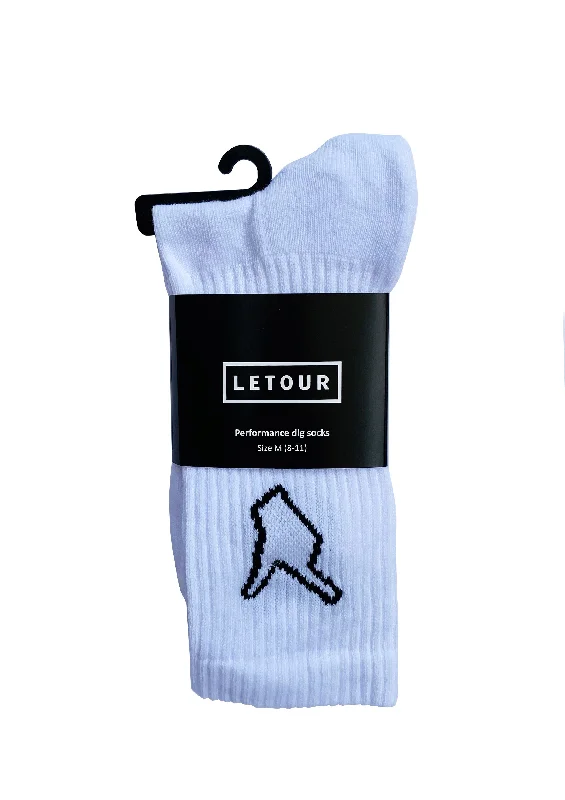 Letour Dig 4 Performance Sock - White