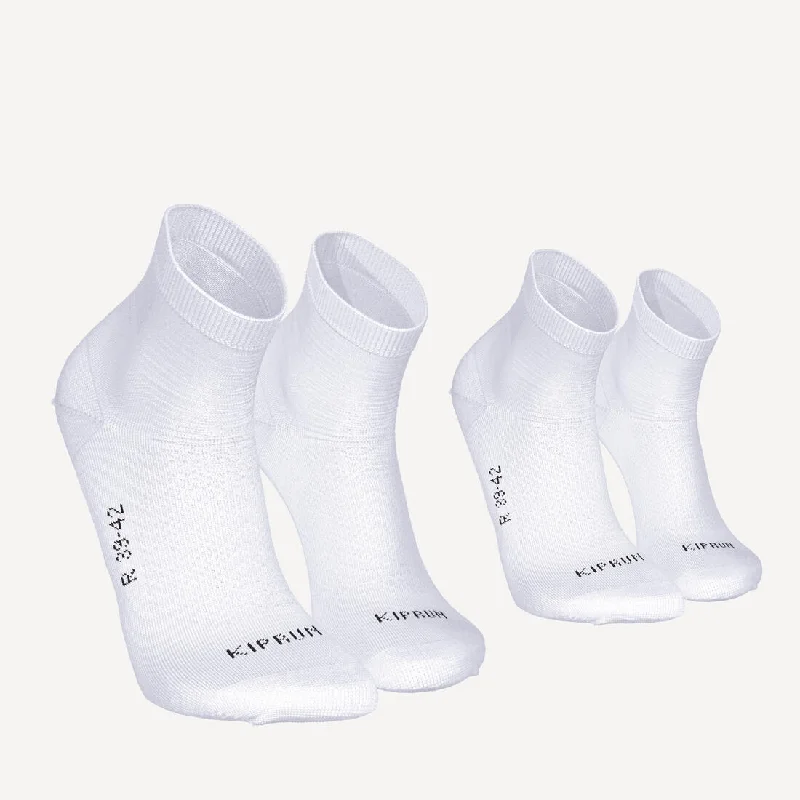 PACK OF 2 PAIRS OF RUN500 FINE CREW RUNNING SOCKS