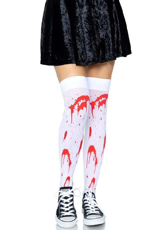 Rhea Zombie [White/Red] | THIGH HIGH STOCKINGS