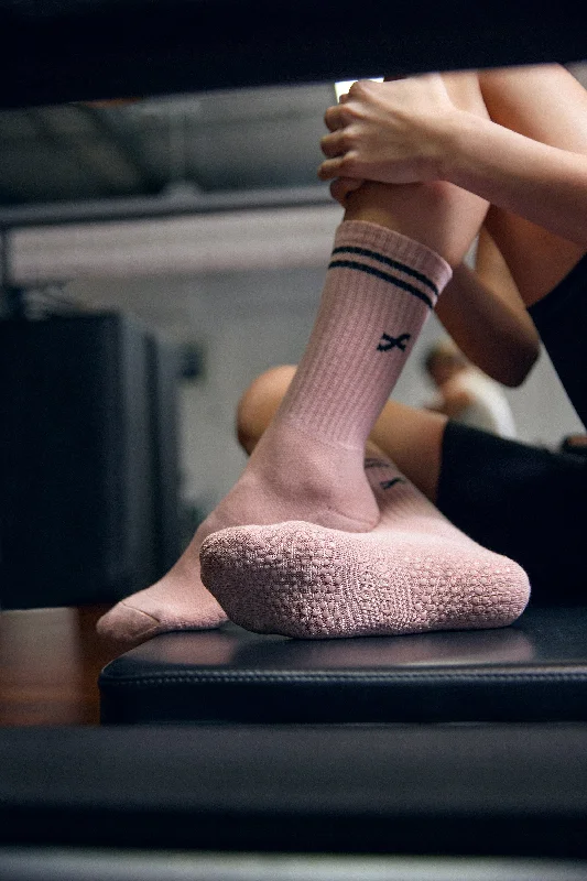 ‘The Classic’ Crew Grip Sock - Dusty Rose