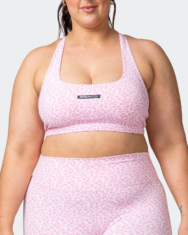 Flex Bra - Rose Quartz Mini Cheetah Print