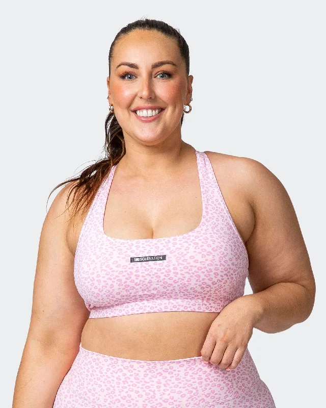 Flex Bra - Rose Quartz Mini Cheetah Print