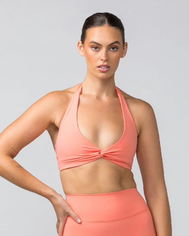 Hype Halter Bralette - Peach Pink