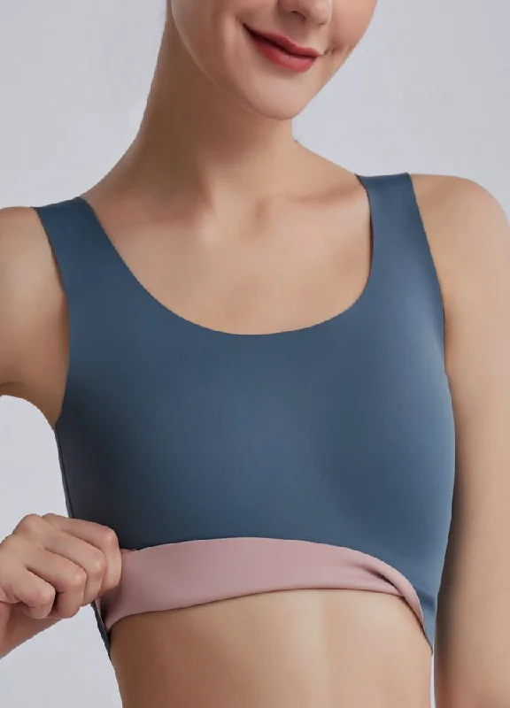 Seamfree Reversible Sports Bra-Blue/Pink