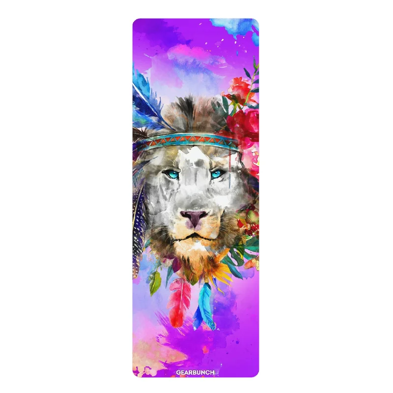 GearBunch Watercolor Colorful Lion Yoga Mat